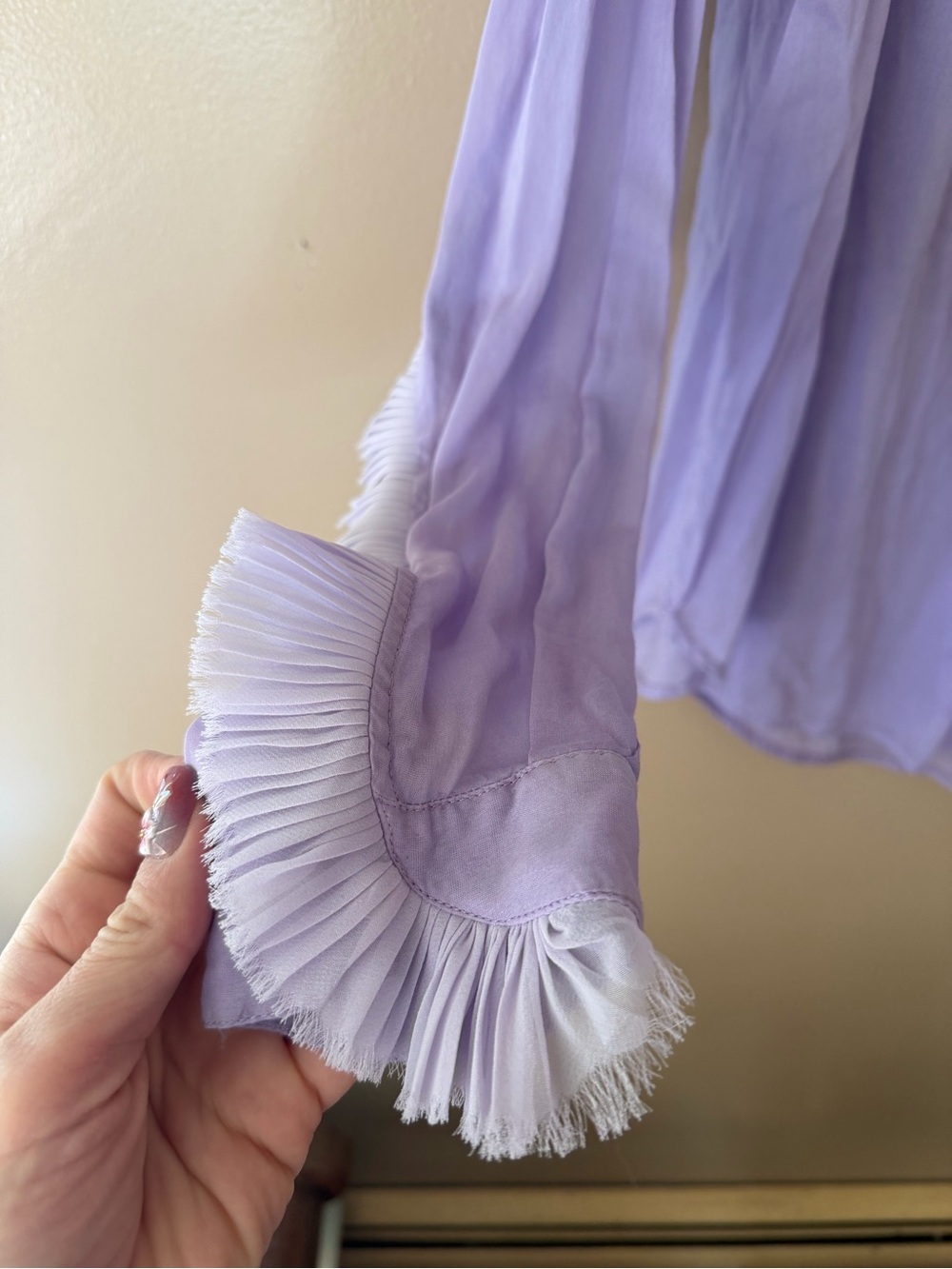 Forte Forte front panel shirt lilac Lavender Ruffle Blouse top $445 sz II 6 - Picture 8 of 14